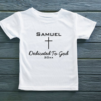 Dedicated to God, Childs Name | Cross  Toddler T-Shirt