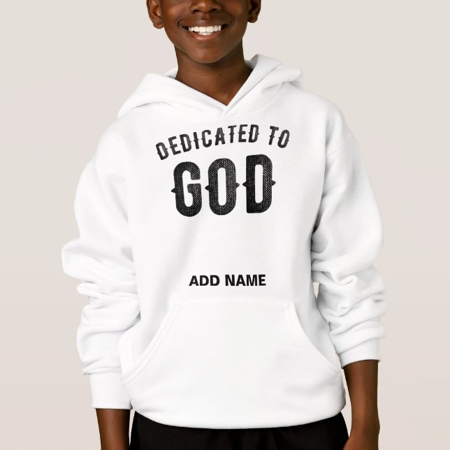 DEDICATED TO GOD COOL CUSTOMIZABLE BLACK TEXT (Front)