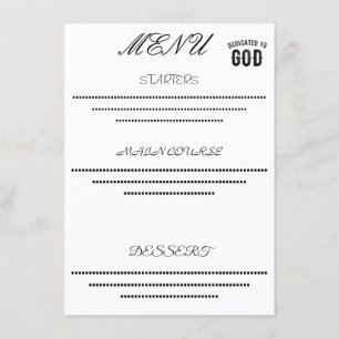 DEDICATED TO GOD COOL CUSTOMIZABLE BLACK TEXT MENU