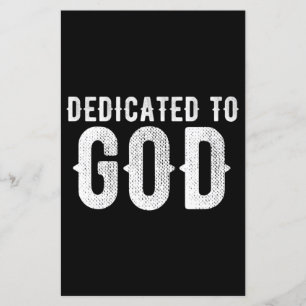 DEDICATED TO GOD COOL CUSTOMIZABLE WHITE TEXT