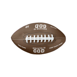 DEDICATED TO GOD COOL CUSTOMIZABLE WHITE TEXT FOOTBALL