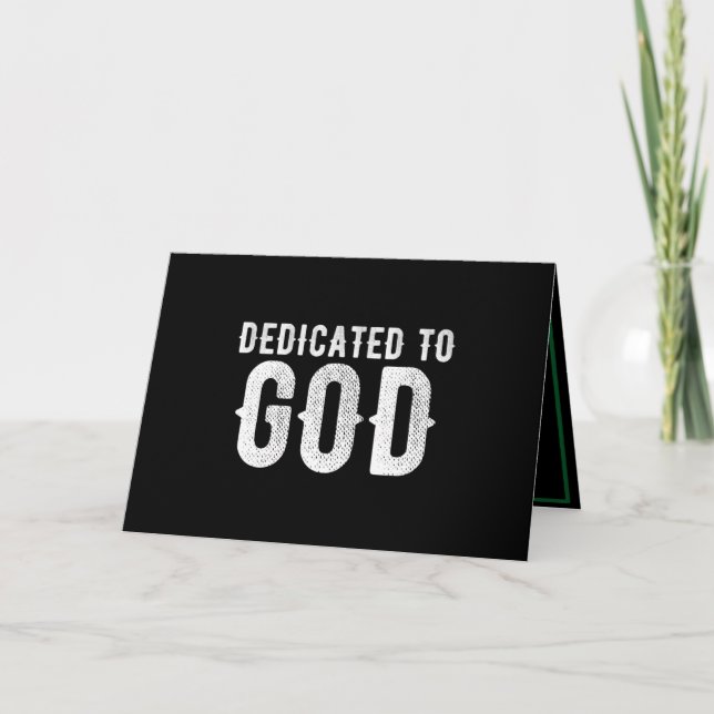 DEDICATED TO GOD COOL CUSTOMIZABLE WHITE  TEXT INVITATION (Front)