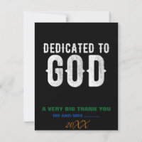 DEDICATED TO GOD COOL CUSTOMIZABLE WHITE TEXT