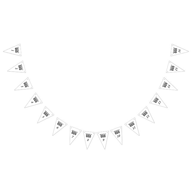 DEDICATED TO GOD  CUSTOMIZABLE COOL BLACK TEXT BUNTING  (All)