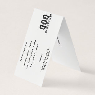 DEDICATED TO GOD CUSTOMIZABLE COOL BLACK TEXT BUSINESS CARD