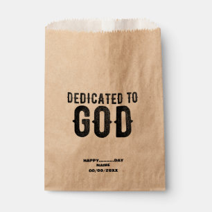 DEDICATED TO GOD CUSTOMIZABLE COOL BLACK TEXT FAVOUR BAG