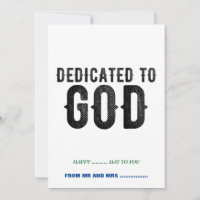 DEDICATED TO GOD  CUSTOMIZABLE COOL BLACK TEXT