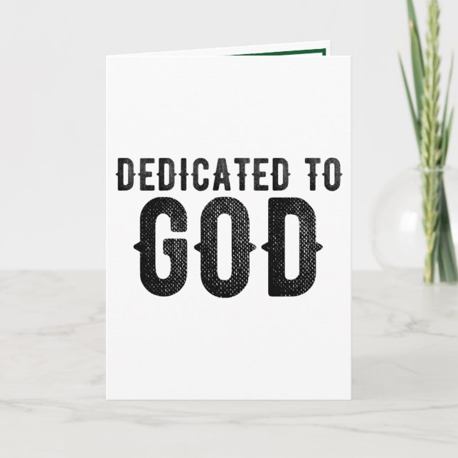 DEDICATED TO GOD  CUSTOMIZABLE COOL BLACK TEXT INVITATION (Front)