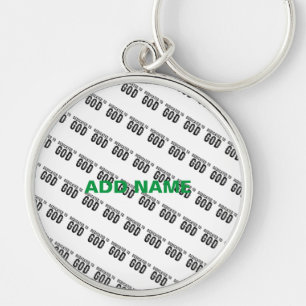 DEDICATED TO GOD  CUSTOMIZABLE COOL BLACK TEXT KEY RING