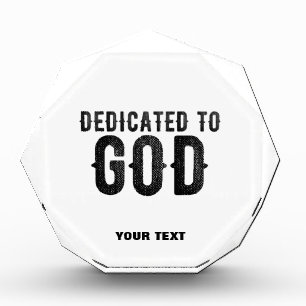 DEDICATED TO GOD  CUSTOMIZABLE COOL BLACK TEXT PHOTO BLOCK