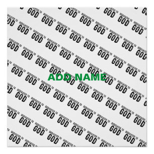 DEDICATED TO GOD CUSTOMIZABLE COOL BLACK TEXT POSTER