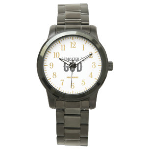 DEDICATED TO GOD CUSTOMIZABLE COOL BLACK TEXT WATCH