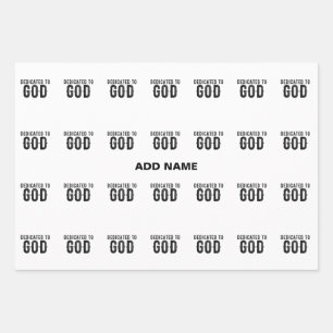 DEDICATED TO GOD  CUSTOMIZABLE COOL BLACK TEXT WRAPPING PAPER SHEET