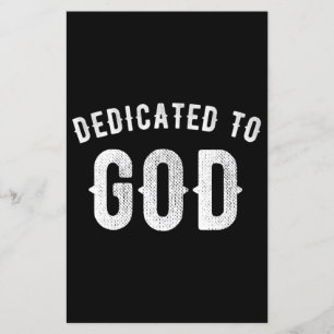 DEDICATED TO GOD CUSTOMIZABLE COOL WHITE TEXT