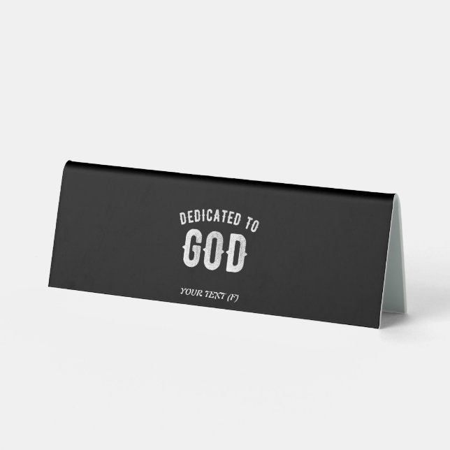 DEDICATED TO GOD CUSTOMIZABLE COOL WHITE TEXT (Front)