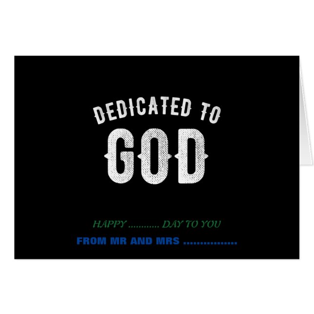 DEDICATED TO GOD CUSTOMIZABLE COOL WHITE TEXT (Front Horizontal)