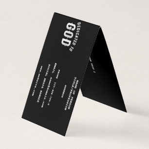 DEDICATED TO GOD CUSTOMIZABLE COOL WHITE TEXT BUSINESS CARD