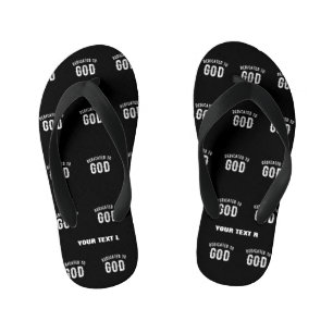DEDICATED TO GOD CUSTOMIZABLE COOL WHITE TEXT KID'S THONGS