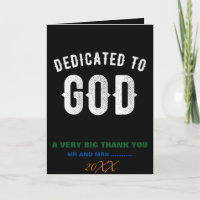 DEDICATED TO GOD CUSTOMIZABLE COOL WHITE TEXT