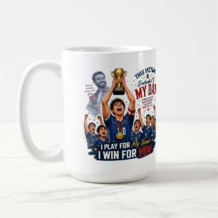 Dedicated To My Dad Soccer Victory Gift Coffee Mug