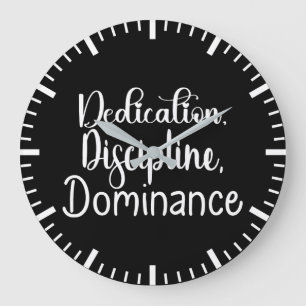 Dedication, Discipline - Hustle, Gym, Success Large Clock