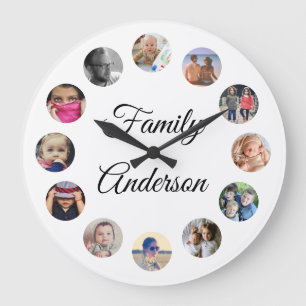 Dedication family name upload photo large clock