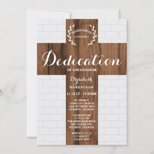 Dedication Invitation, Cross, Baptism, Christening Invitation