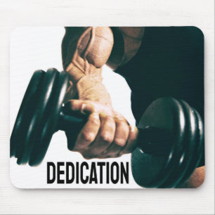 Dedication Motivational Workout Muscles Mouse Pad