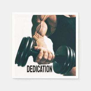 Dedication Motivational Workout Muscles Napkin