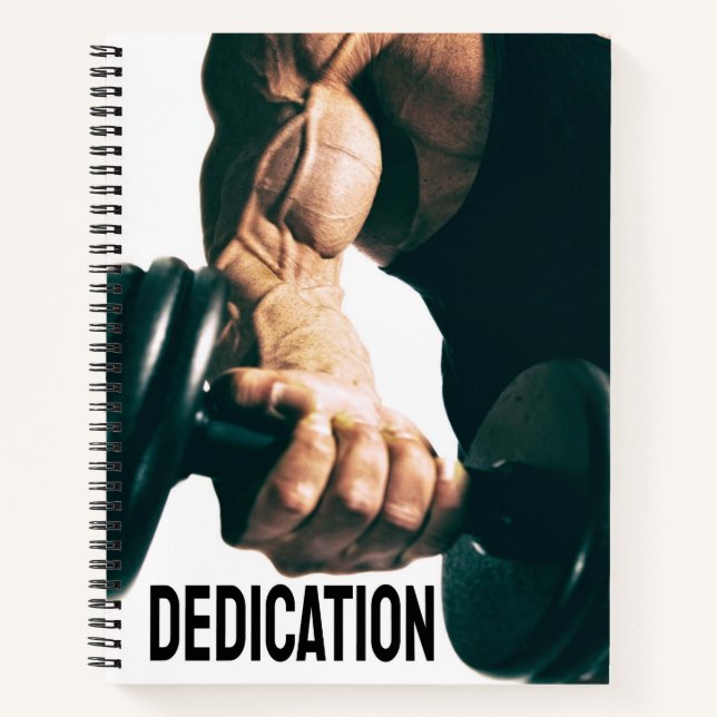 Dedication Motivational Workout Muscles Notebook (Front)
