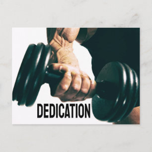 Dedication Motivational Workout Muscles Postcard