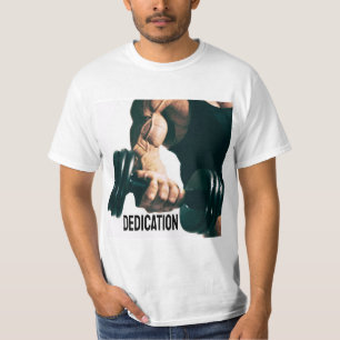 Dedication Motivational Workout Muscles T-Shirt