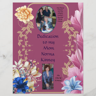 Dedication my mum Norma Kinney Personalised Paper