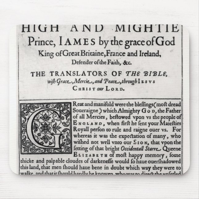 Dedication page in 'The Holy Bible' Mouse Pad (Front)