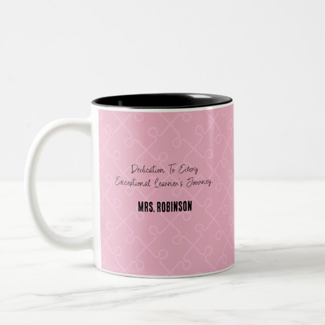 Dedication To Every Exceptional Learner's Journey Two-Tone Coffee Mug (Left)