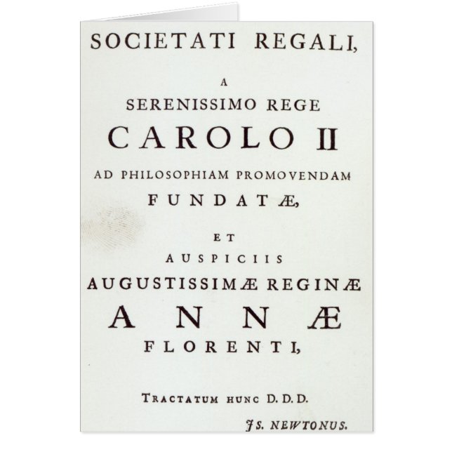 Dedication to the Royal Society (Front)
