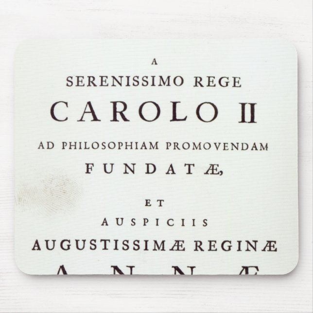 Dedication to the Royal Society Mouse Pad (Front)