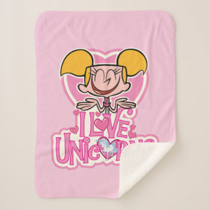 Dee Dee - I Love Unicorns Sherpa Blanket