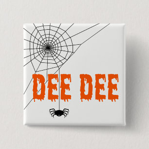 Dee Dee Orange Dripping Font Spider Web Button