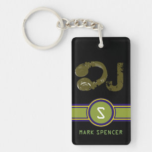 dee jay initial monogram key ring
