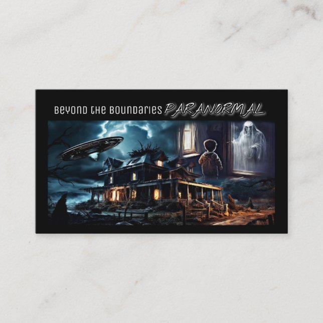 Dee Paranormal Horizontal Business Card with Photo (Front)