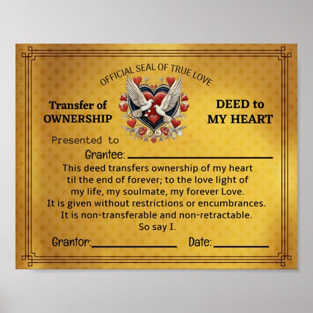 Deed to my heart Print, Value Poster Paper (Matte) (Front)