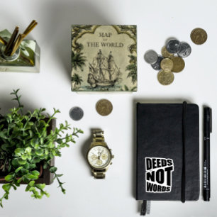 Deeds not words inspirational white black