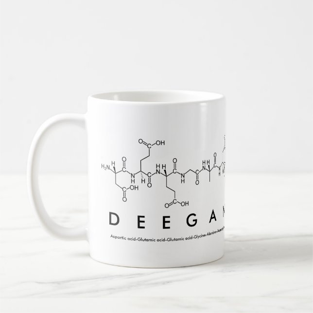 Deegan peptide name mug (Left)