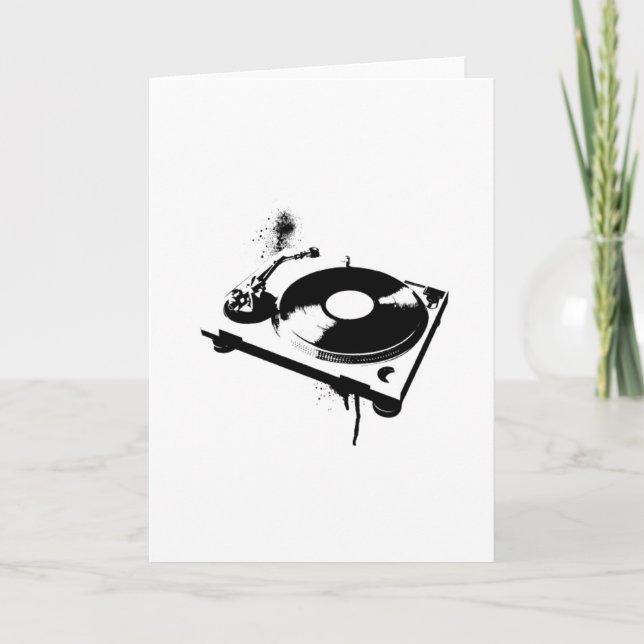 Deejay DJ Turntable Greeting Card | Ibiza House (Front)