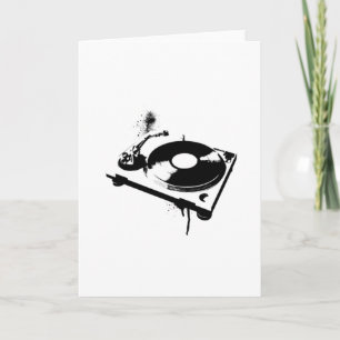 Deejay DJ Turntable Greeting Card   Ibiza House