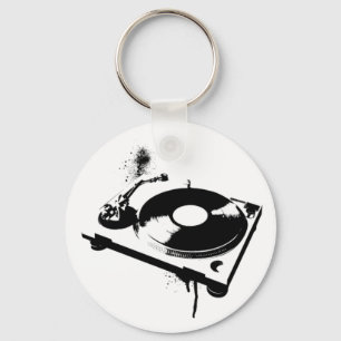 Deejay DJ Turntable Keychain   House Music Gifts