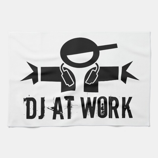 Deejay towel | DJ gear with custom slogan (Horizontal)