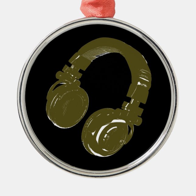 deejays headphone metal tree decoration (Front)