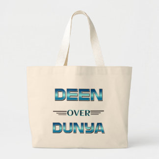 Deen Over Dunya Shirt.  Large Tote Bag